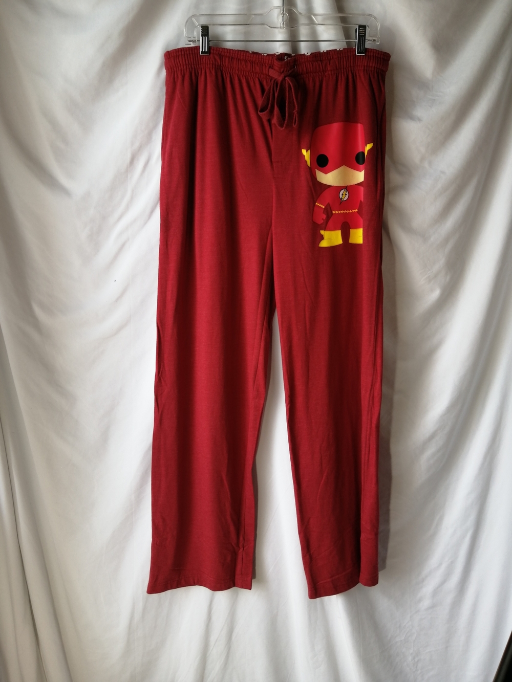 DC Comics Red Pajama Pants with Superhero Logos